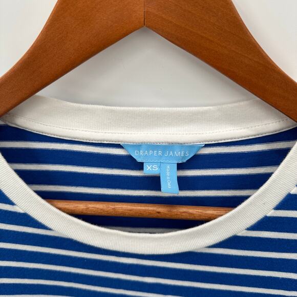 DRAPER JAMES Tie Waist T-Shirt Dress in Blue Nautical Stripe // XS - Picture 9 of 15